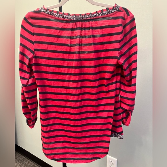 Anthropologie Postmark Floral Trimmed Henley, Size S - Picture 3 of 6